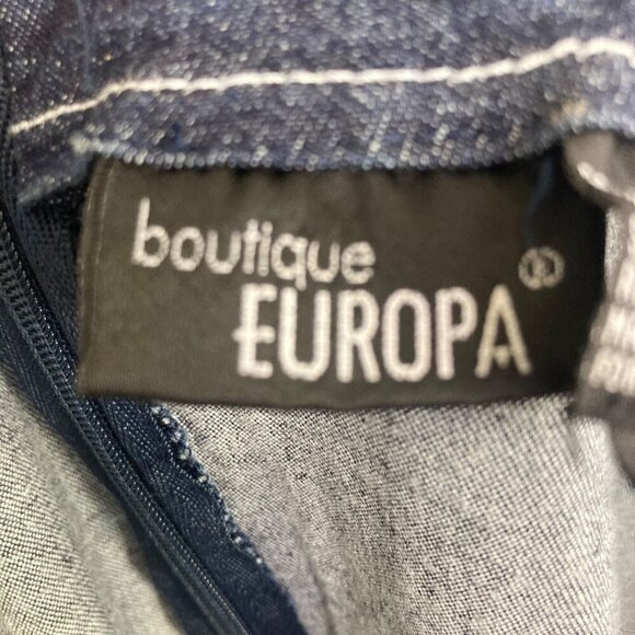 Vintage Boutique Europa Denim Maxi Dress 12 Side Buttons Pockets Stretch NWOT - Picture 5 of 11